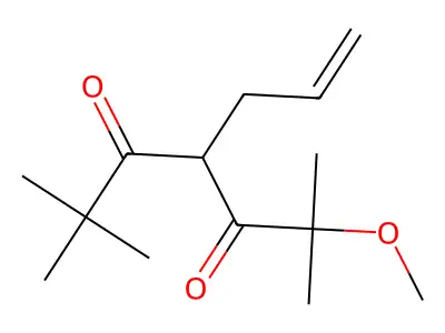 2-Methoxy-2,6,6-trimethyl-4-prop-2-enylheptane-3,5-dione structure