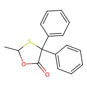 2-Methyl-4,4-diphenyl-1,3-oxathiolan-5-one structure