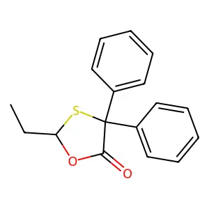 2-Ethyl-4,4-diphenyl-1,3-oxathiolan-5-one structure