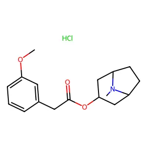 1-alpha-H,5-alpha-H-Tropan-3-beta-ol, m-methoxyphenylacetate, hydrochloride structure