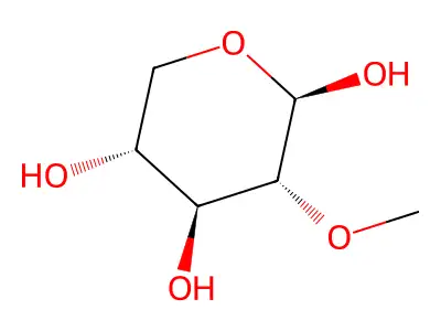 2-O-Methyl-beta-D-xylopyranose structure