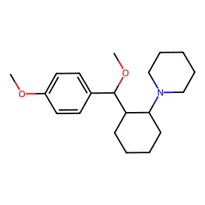 cis-erythro-1-(2-(p,alpha-Dimethoxybenzyl)cyclohexyl)piperidine structure