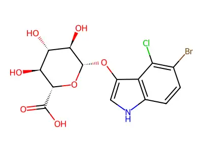 5-Bromo-4-chloro-3-indolylglucuronide structure