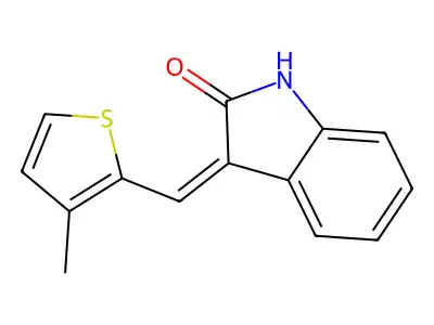 3-[(3-Methylthien-2-yl)methylene]-2-indolinone structure