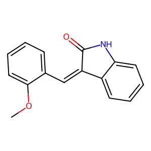 (3E)-3-[(2-methoxyphenyl)methylidene]-1H-indol-2-one structure