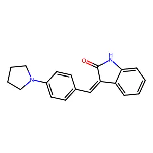 2H-Indol-2-one, 1,3-dihydro-3-[[4-(1-pyrrolidinyl)phenyl]methylene]- structure