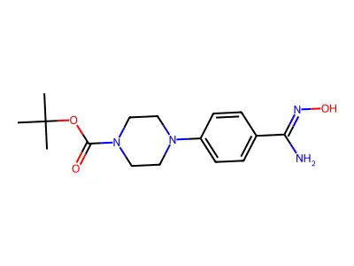 Tert-butyl 4-(4-(N'-hydroxycarbamimidoyl)phenyl)piperazine-1-carboxylate structure