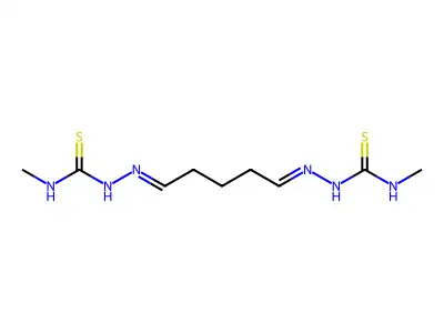 2,2'-(Pentane-1,5-diylidene)bis(N-methylhydrazine-1-carboximidothioic acid) structure