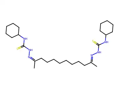 1-cyclohexyl-3-[(E)-[(11Z)-11-(cyclohexylcarbamothioylhydraz structure