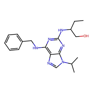 2-(1-乙基-2-羟乙氨基)-6-苄氨基-9-异丙基嘌呤 structure