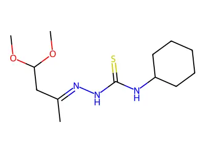 1-Cyclohexyl-3-(4,4-dimethoxybutan-2-ylideneamino)thiourea structure