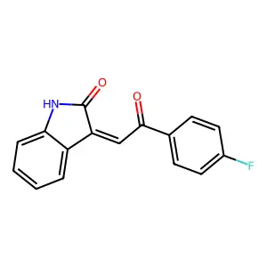 (3Z)-3-[2-(4-fluorophenyl)-2-oxoethylidene]-2,3-dihydro-1H-indol-2-one structure
