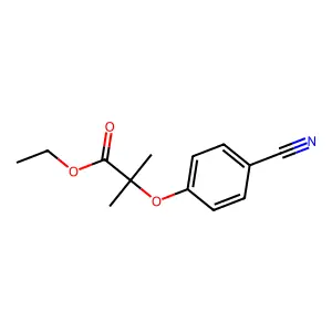 Propanoic acid, 2-(4-cyanophenoxy)-2-methyl-, ethyl ester structure