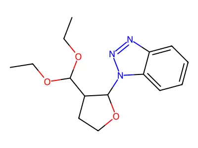 1-[3-(Diethoxymethyl)oxolan-2-yl]-1H-1,2,3-benzotriazole structure