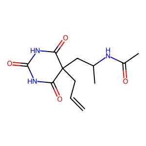 Acetamide, N-(2-(5-allyl-2,4,6-trioxohexahydro-5-pyrimidinyl)-1-methyl)- structure