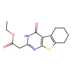 Ethyl (4-hydroxy-5,6,7,8-tetrahydro[1]benzothieno[2,3-d]pyrimidin-2-yl)acetate structure