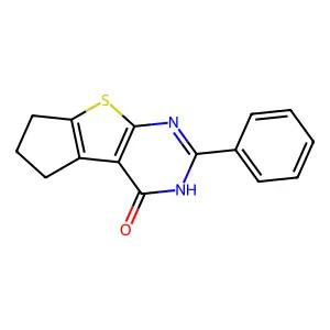 4H-Cyclopenta(4,5)thieno(2,3-d)pyrimidin-4-one, 1,5,6,7-tetrahydro-2-phenyl- structure