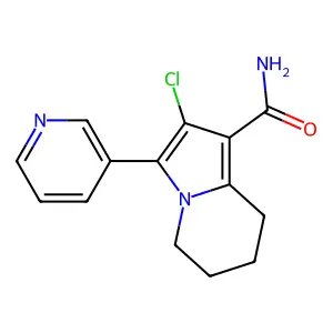 2-Chloro-3-pyridin-3-yl-5,6,7,8-tetrahydroindolizine-1-carboxamide structure