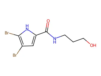 4,5-dibromo-N-(3-hydroxypropyl)-1H-pyrrole-2-carboxamide structure
