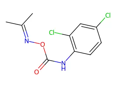 O-(N-(2,4-Dichlorophenyl)carbamoyl)acetone oxime structure