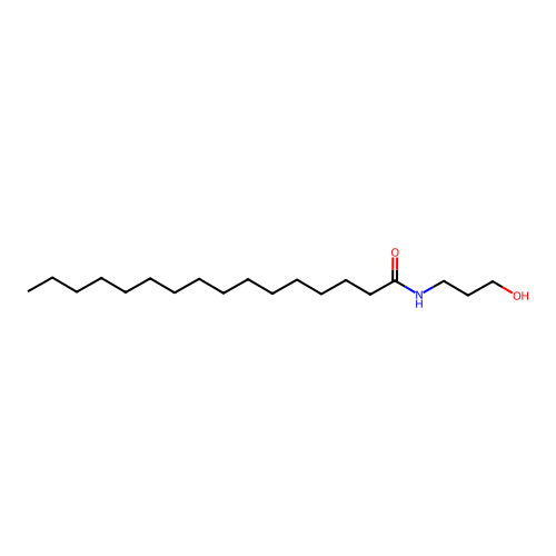 N-(3-hydroxypropyl)hexadecanamide structure