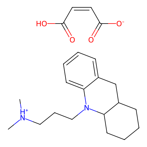 Acridine, 1,2,3,4,4a,9,9a,10-octahydro-10-dimethylaminopropyl-, (E)-, maleate structure