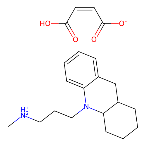 Acridine, 1,2,3,4,4a,9,9a,10-octahydro-10-methylaminopropyl-, (E)-, maleate structure