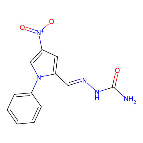 [(4-Nitro-1-phenylpyrrol-2-yl)methylideneamino]urea structure