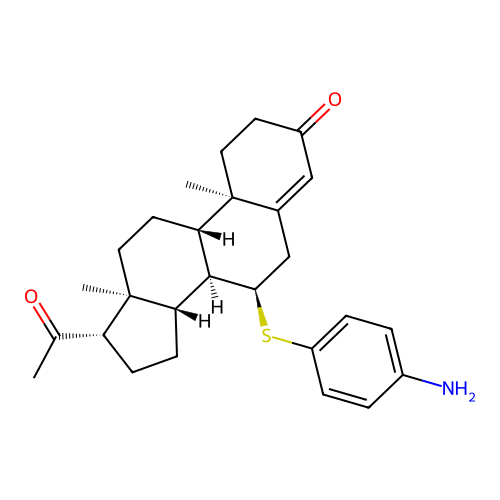 7alpha-[(4-Aminophenyl)sulfanyl]pregn-4-ene-3,20-dione structure
