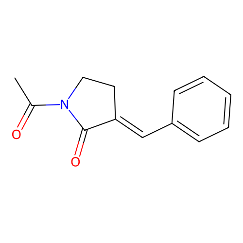 (3E)-1-acetyl-3-benzylidenepyrrolidin-2-one structure