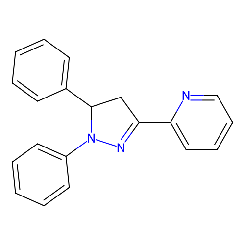Pyridine, 2-(4,5-dihydro-1,5-diphenyl-1H-pyrazol-3-yl)- structure