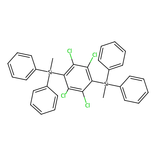 2,3,5,6-Tetrachloro-1,4-phenylenebis(diphenylmethylsilane) structure