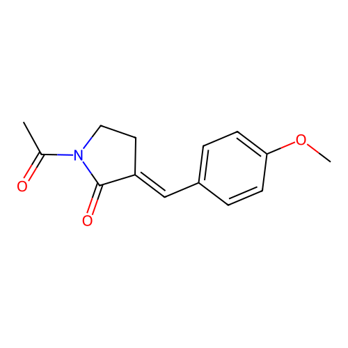 (3E)-1-acetyl-3-[(4-methoxyphenyl)methylidene]pyrrolidin-2-one structure