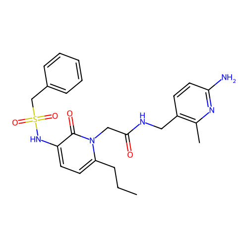 1(2H)-Pyridineacetamide, N-((6-amino-2-methyl-3-pyridinyl)methyl)-2-oxo-3-(((phenylmethyl)sulfonyl)amino)-6-propyl- structure