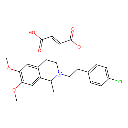 Isoquinoline, 1,2,3,4-tetrahydro-2-(p-chlorophenethyl)-6,7-dimethoxy-1-methyl-, fumarate structure