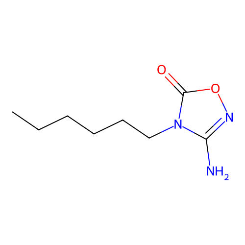3-Amino-4-hexyl-1,2,4-oxadiazol-5-one structure