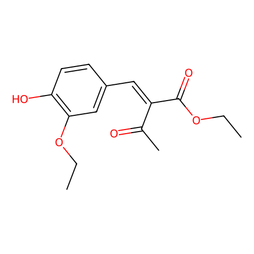 Ethyl 2-(4-hydroxy-3-ethoxybenzylidene)acetoacetate structure