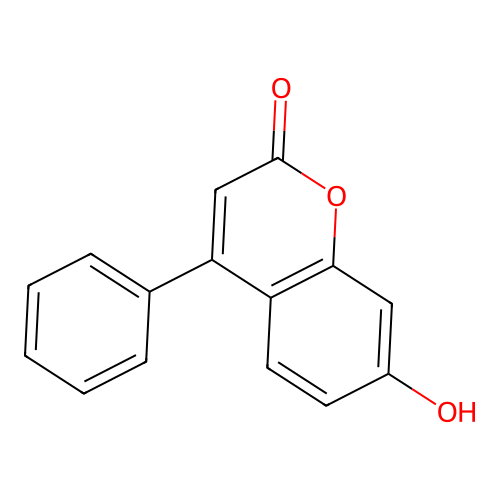 7-Hydroxy-4-phenylcoumarin structure