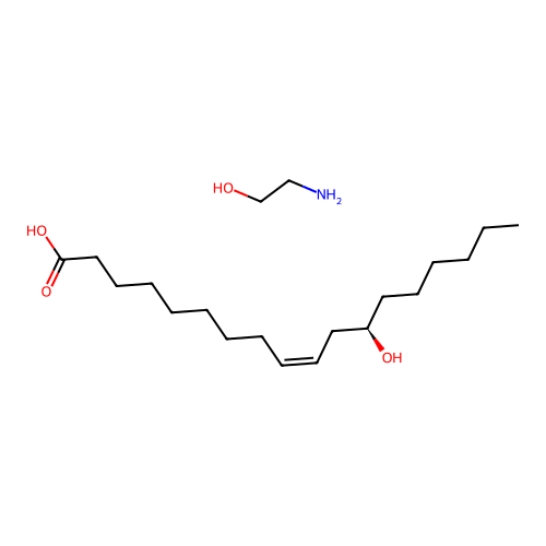 9-Octadecenoic acid, 12-hydroxy-, (9Z,12R)-, compd. with 2-aminoethanol (1:1) structure