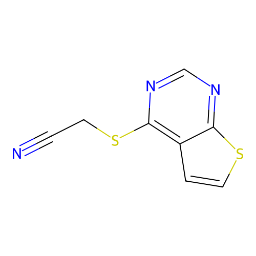 2-Thieno[2,3-d]pyrimidin-4-ylsulfanylacetonitrile structure