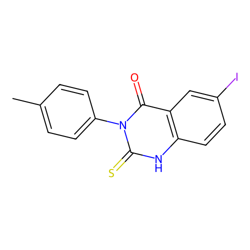6-iodo-2-mercapto-3-(p-tolyl)quinazolin-4(3H)-one structure