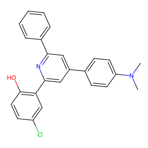 4-Chloro-2-(4-(4-(dimethylamino)phenyl)-6-phenylpyridin-2-yl)phenol structure