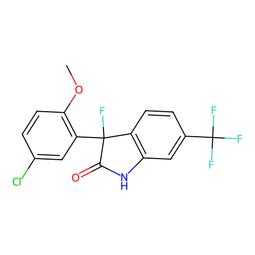 3-(5-Chloro-2-methoxyphenyl)-3-fluoro-6-(trifluoromethyl)indolin-2-one structure