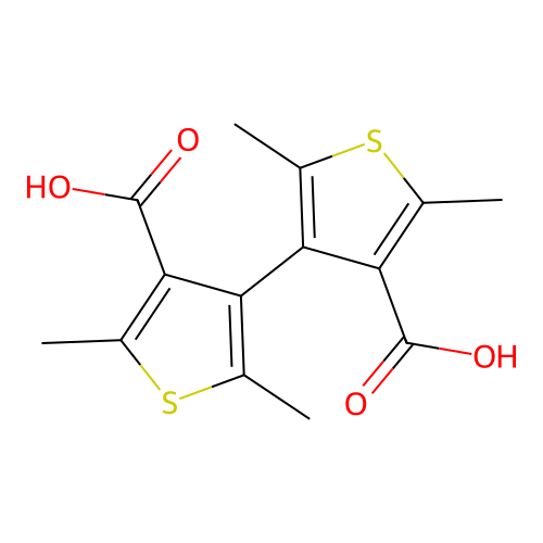 4-(4-Carboxy-2,5-dimethylthiophen-3-yl)-2,5-dimethylthiophene-3-carboxylic acid structure
