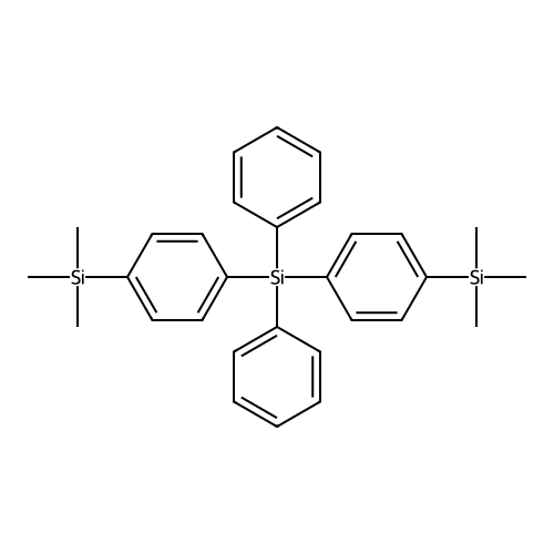 Bis(4-(trimethylsilyl)phenyl)diphenylsilane structure