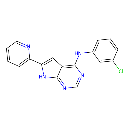 4-(3-Chloro-anilino)-6-(pyrid-2-yl)-7H-pyrrolo[2,3-d]pyrimidine structure