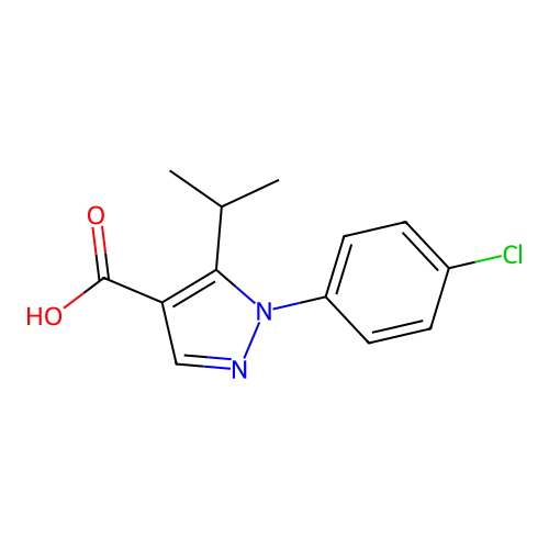 1-(4-Chlorophenyl)-5-(1-methylethyl)-1H-pyrazole-4-carboxylic acid structure