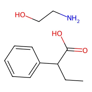 Benzeneacetic acid, alpha-ethyl-, compd. with 2-aminoethanol (1:1) structure