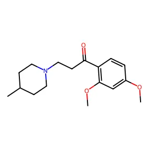 Propiophenone, 2',4'-dimethoxy-3-(4-methylpiperidino)- structure