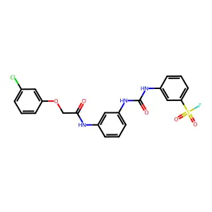 3-[[3-[[2-(3-chlorophenoxy)acetyl]amino]phenyl]carbamoylamino]benzenesulfonyl fluoride structure